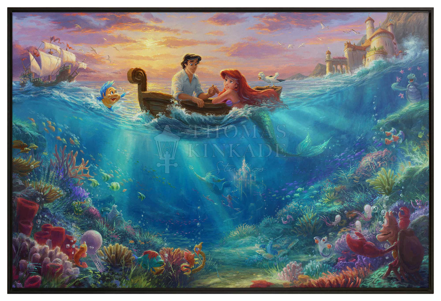 Disney The Little Mermaid Falling in Love - 24" x 30" Gallery Wrapped Canvas