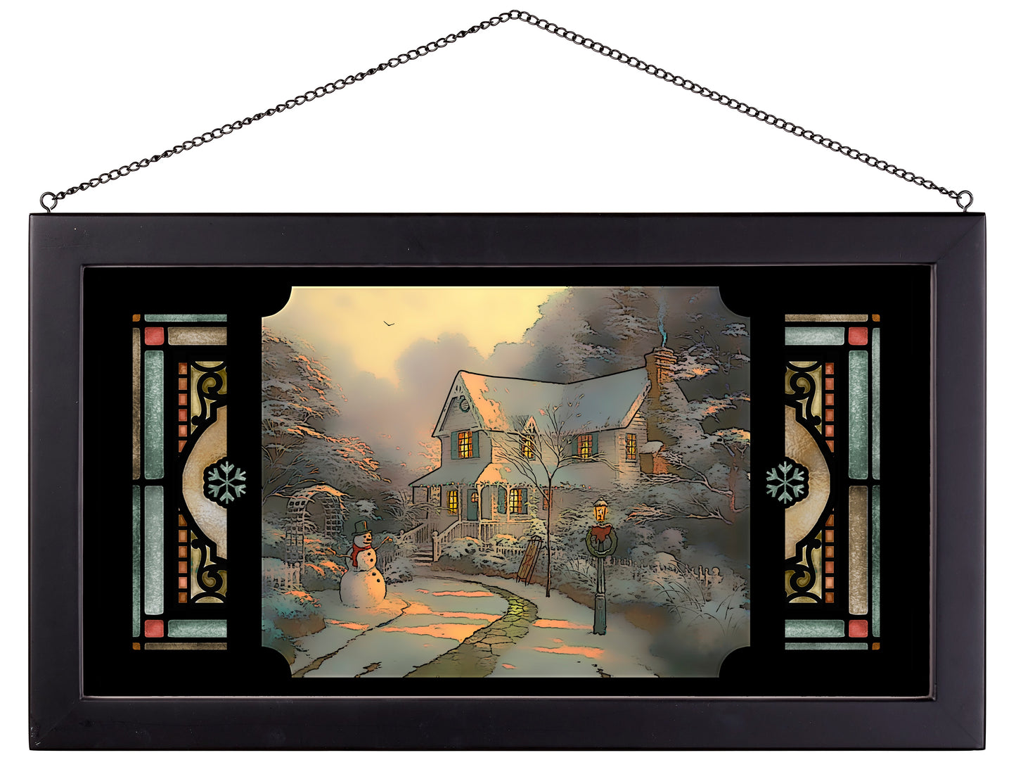 The Night Before Christmas - 13" x 23" Framed Glass Art