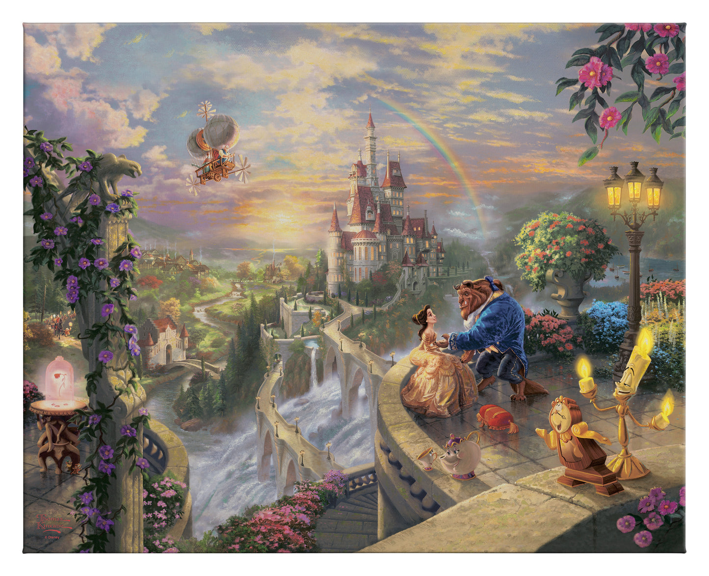 Disney Beauty and the Beast Falling in Love - 24" x 30" Gallery Wrapped Canvas