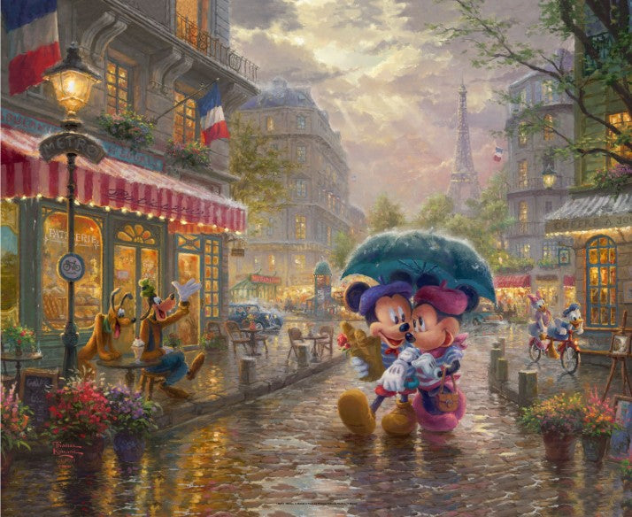Disney Mickey and Minnie in Paris - 24" x 30" Gallery Wrapped Canvas