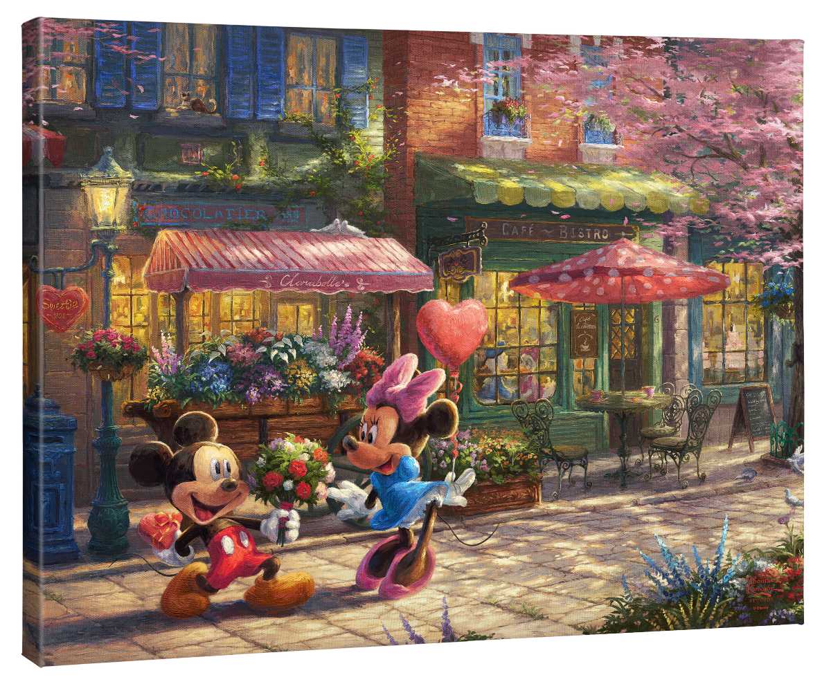 Disney Mickey and Minnie - Sweetheart Café - 24" x 30" Gallery Wrapped Canvas