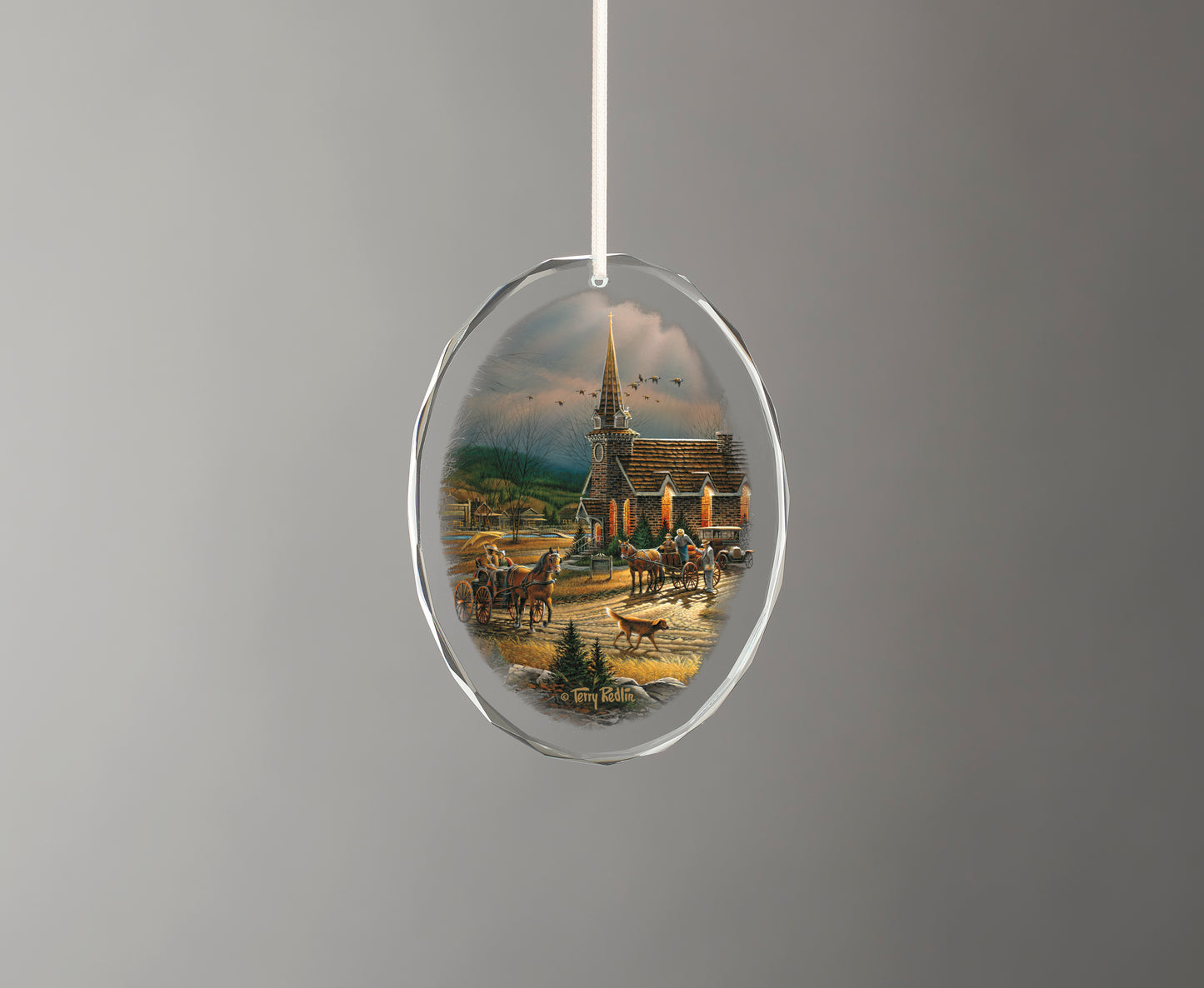God Shed His Grace On Thee - 3.5" x 3" Oval Glass Ornament