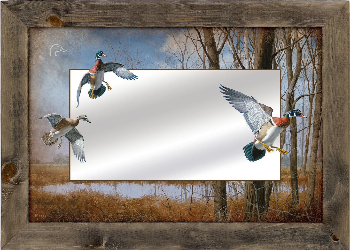Home Again - 16" x 24" - Barnwood Mirror