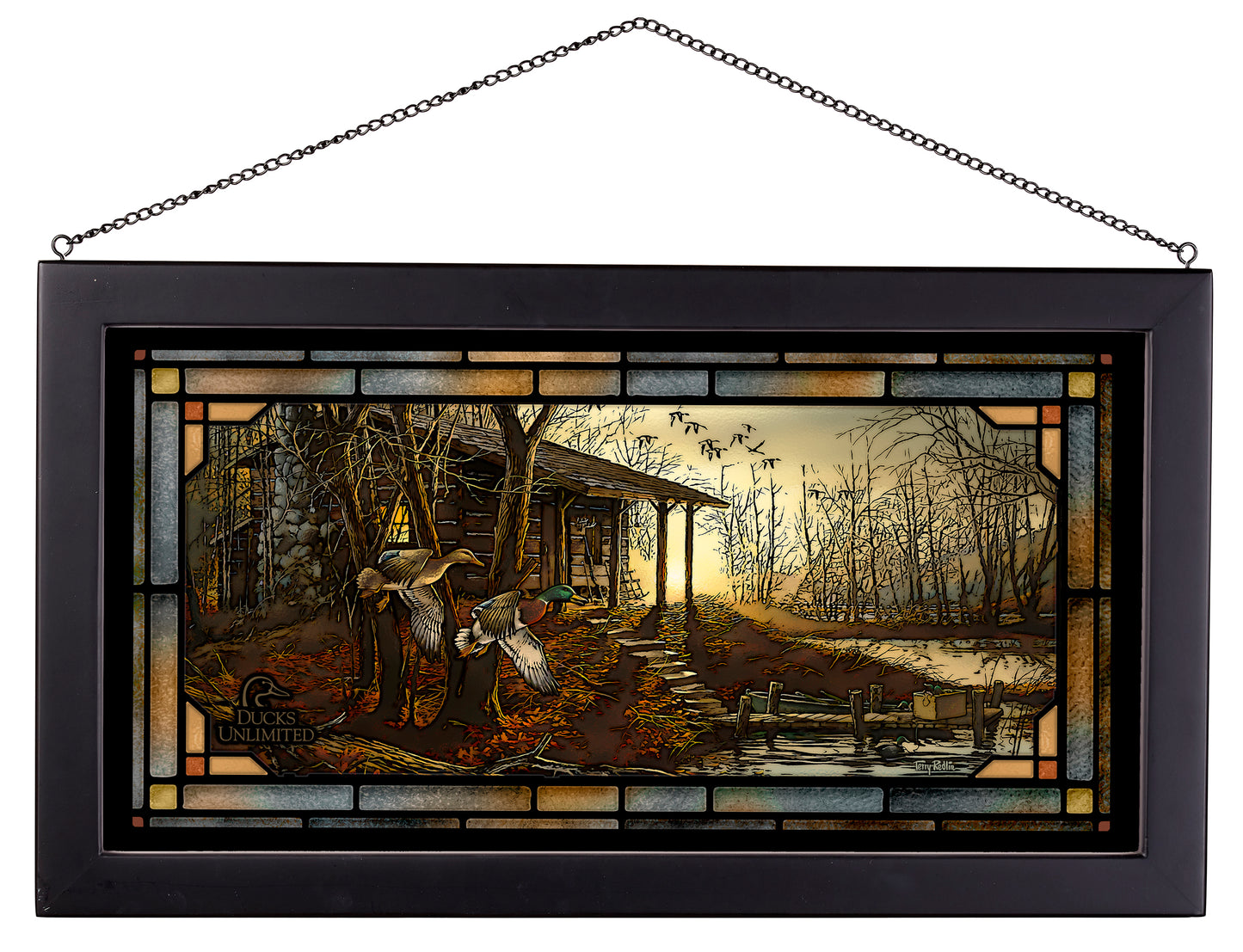Morning Retreat - 13" x 23" Stained Glass Art