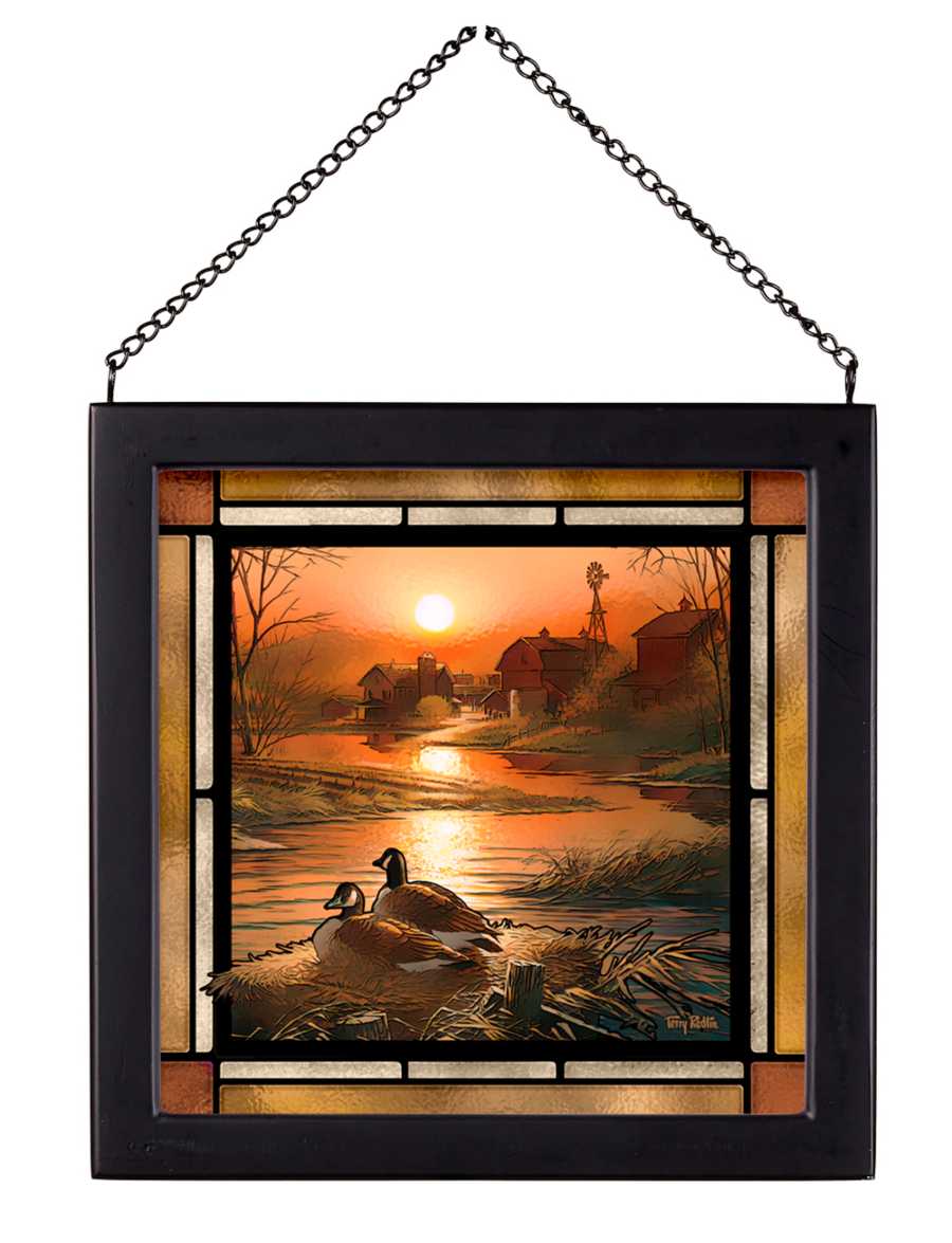 Shoreline Neighbors - 9" x 9" Stained Glass Art