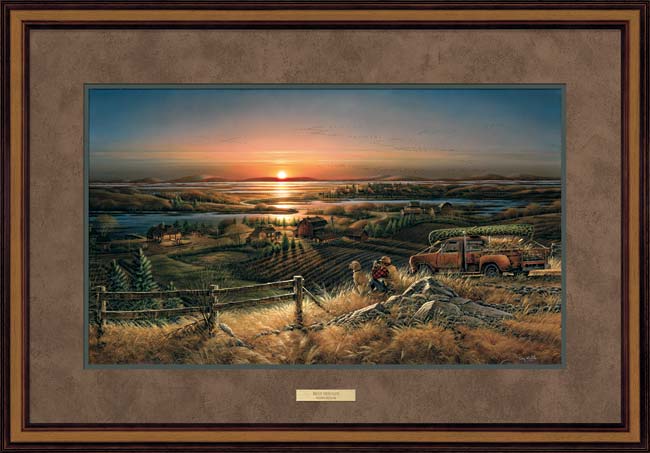 Framed landscape sunset