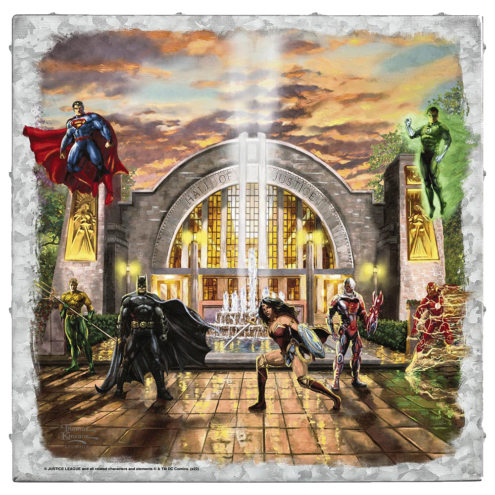 Hall of Justice - 14" x 14" Metal Box Art