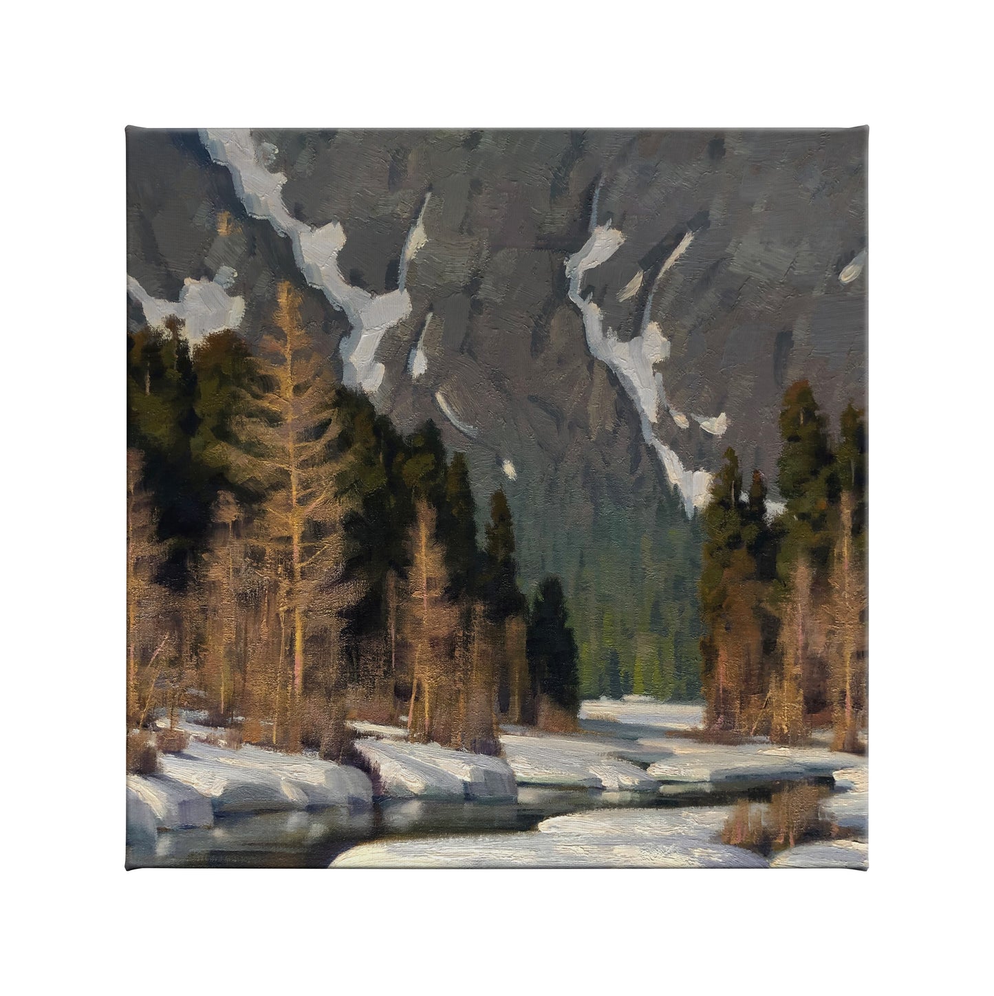 Winter on Gold Creek - 14" x 14" Gallery Wrapped Canvas