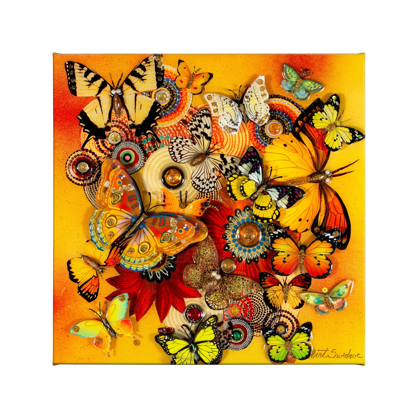 Butterfly Sunbeam - 14" x 14" Gallery Wrapped Canvas