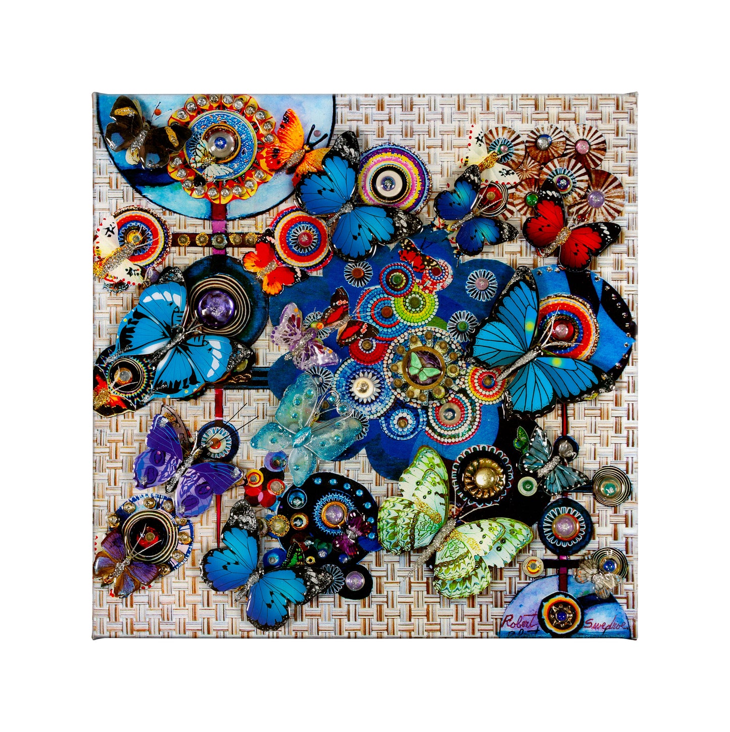 Butterfly Blues - 14" x 14" Gallery Wrapped Canvas
