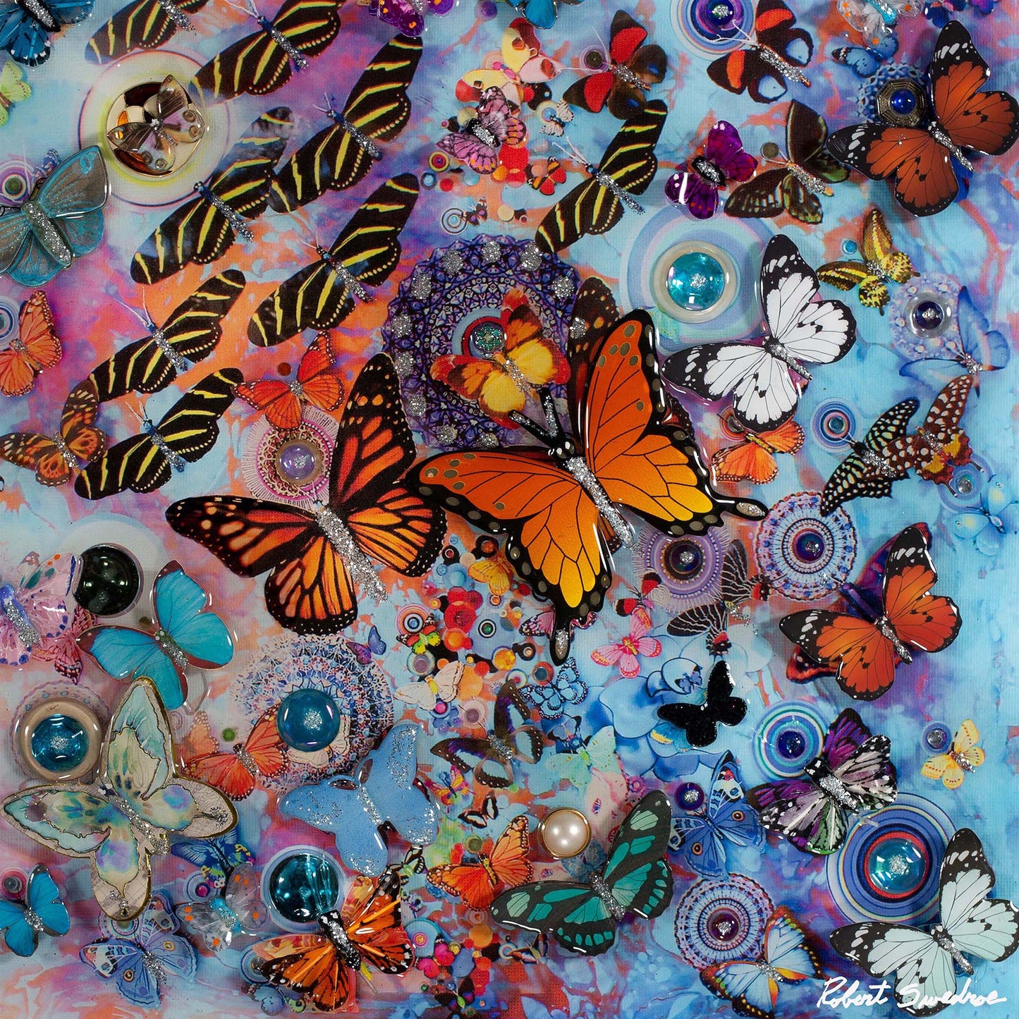 Flight of the Butterflies - 14" x 14" Gallery Wrapped Canvas