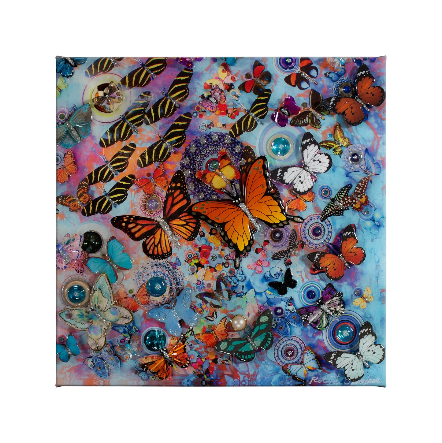 Flight of the Butterflies - 14" x 14" Gallery Wrapped Canvas