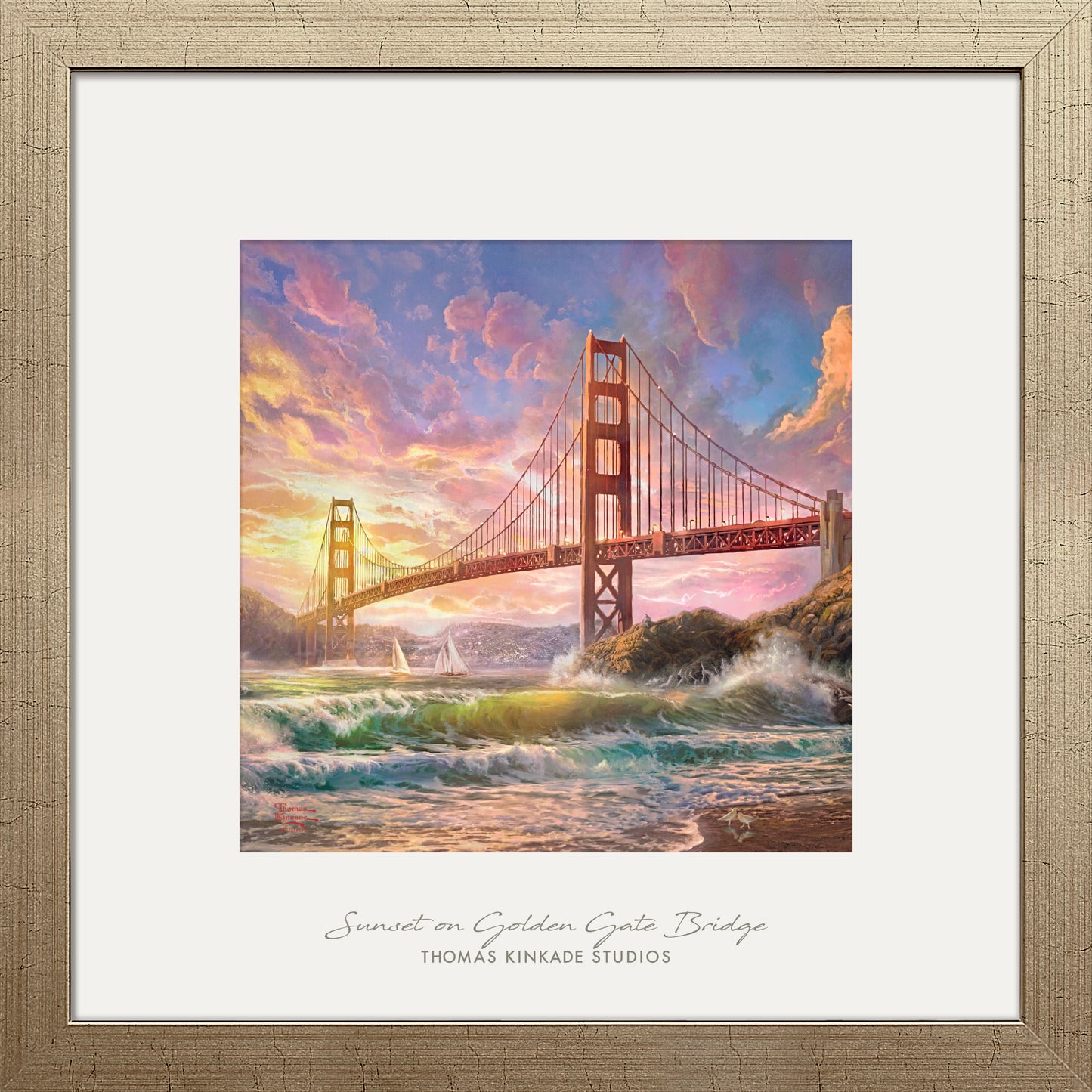 Sunset on Golden Gate Bridge - 32" x 32" Prominence