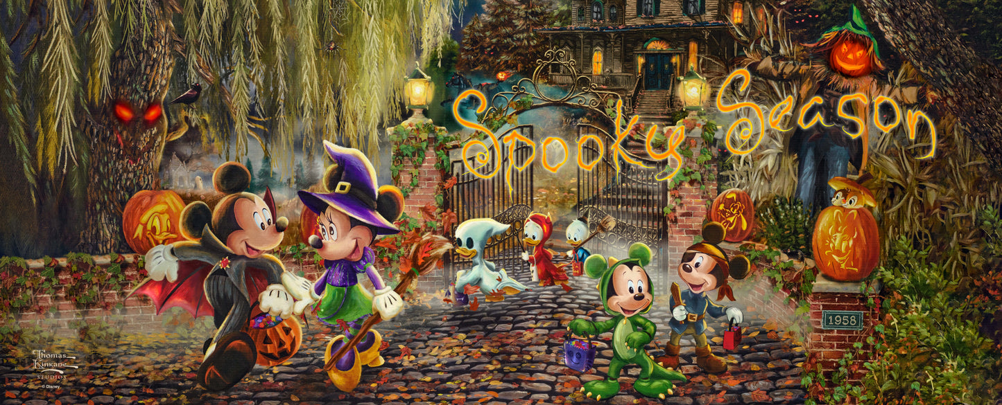 Disney Mickey and Minnie Halloween Fun - 12" x 30" Wood Sign