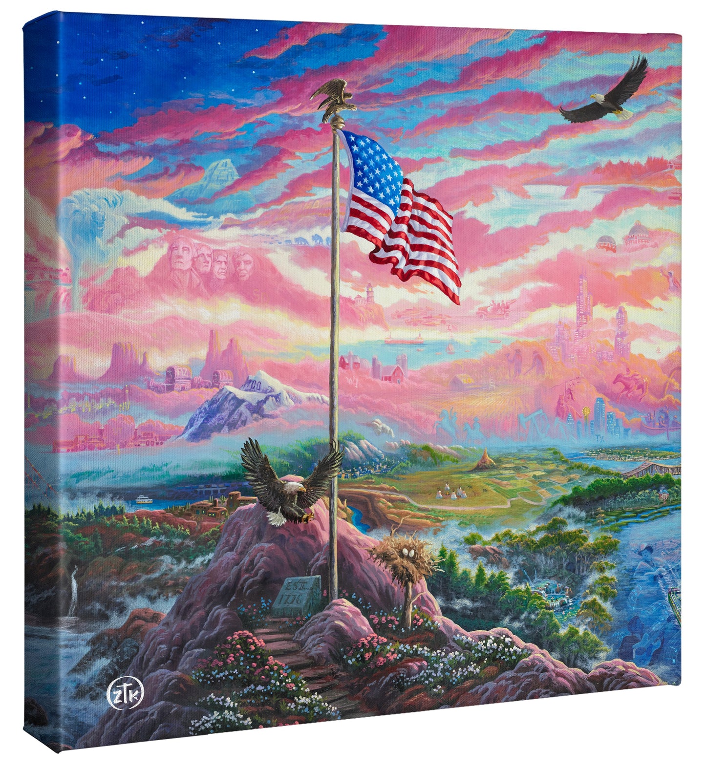 From Sea to Shining Sea - 14" x 14" Gallery Wrapped Canvas