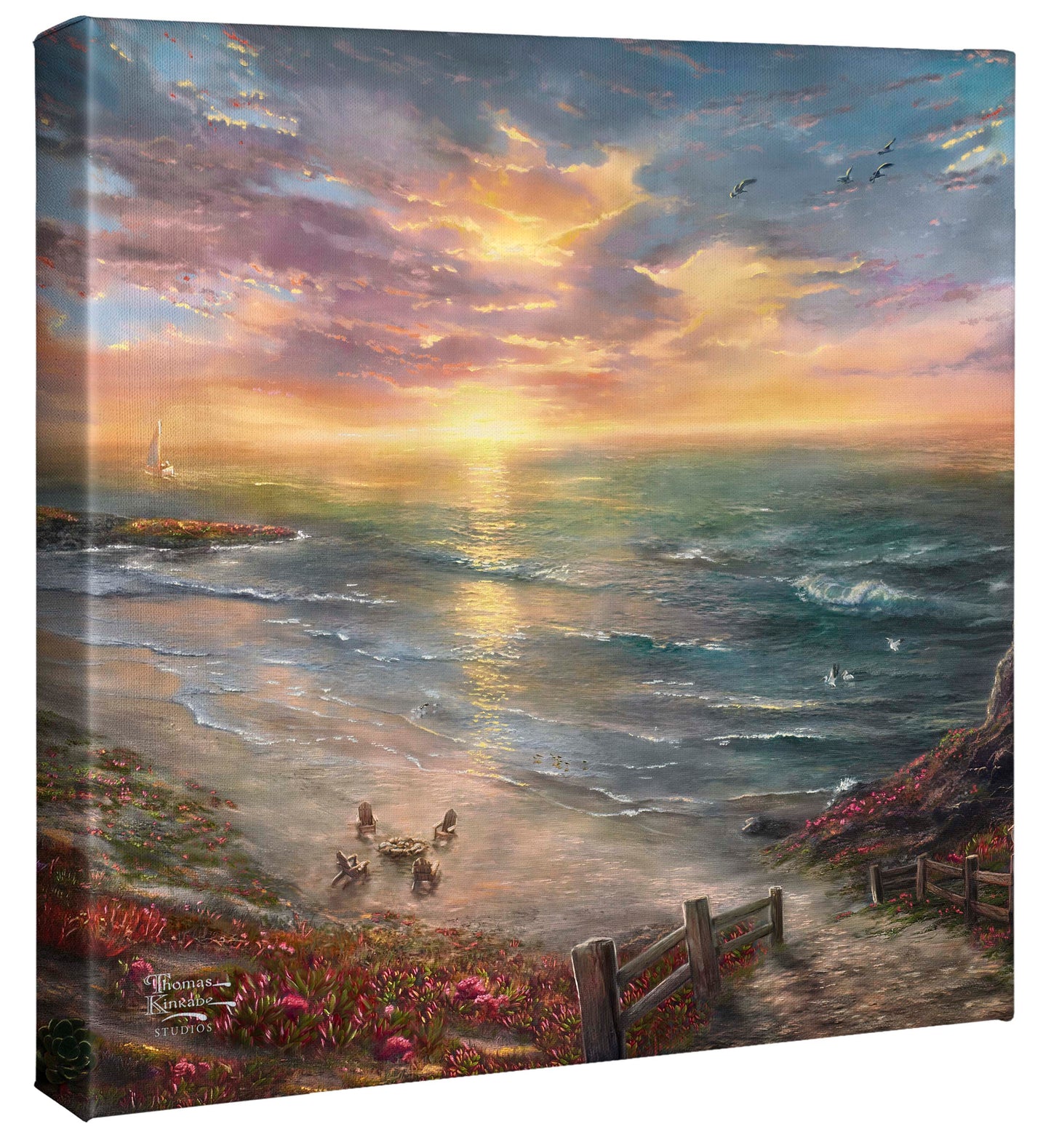 Beachside Gathering - 14" x 14" Gallery Wrapped Canvas
