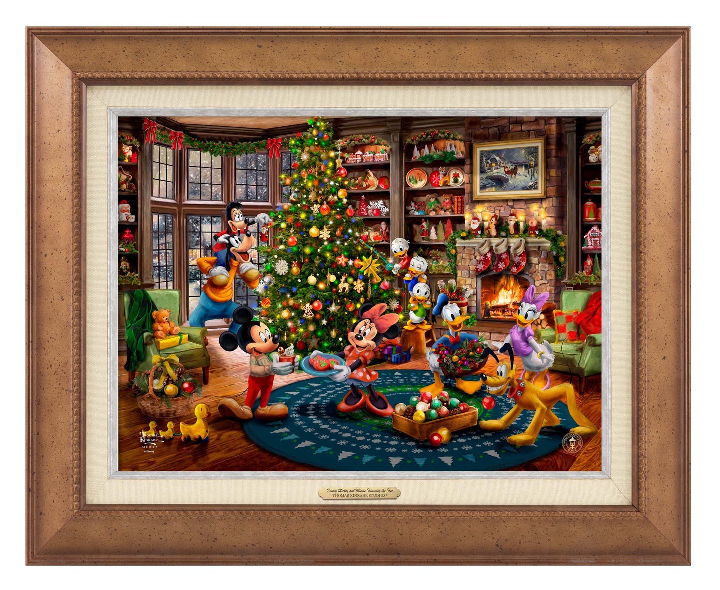 Disney Mickey and Minnie Trimming the Tree - Canvas Classics