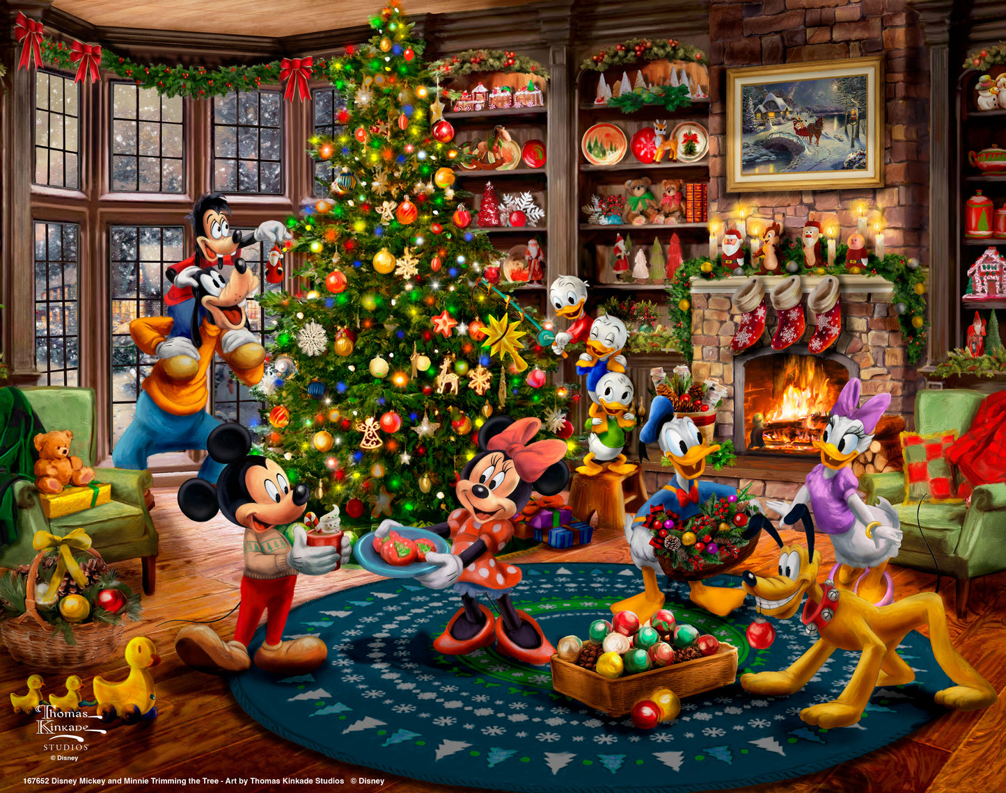 Disney Mickey and Minnie Trimming the Tree - Art Prints