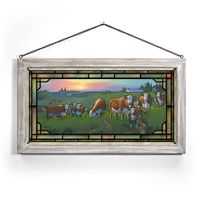 Hereford Cows - Stained Glass Art