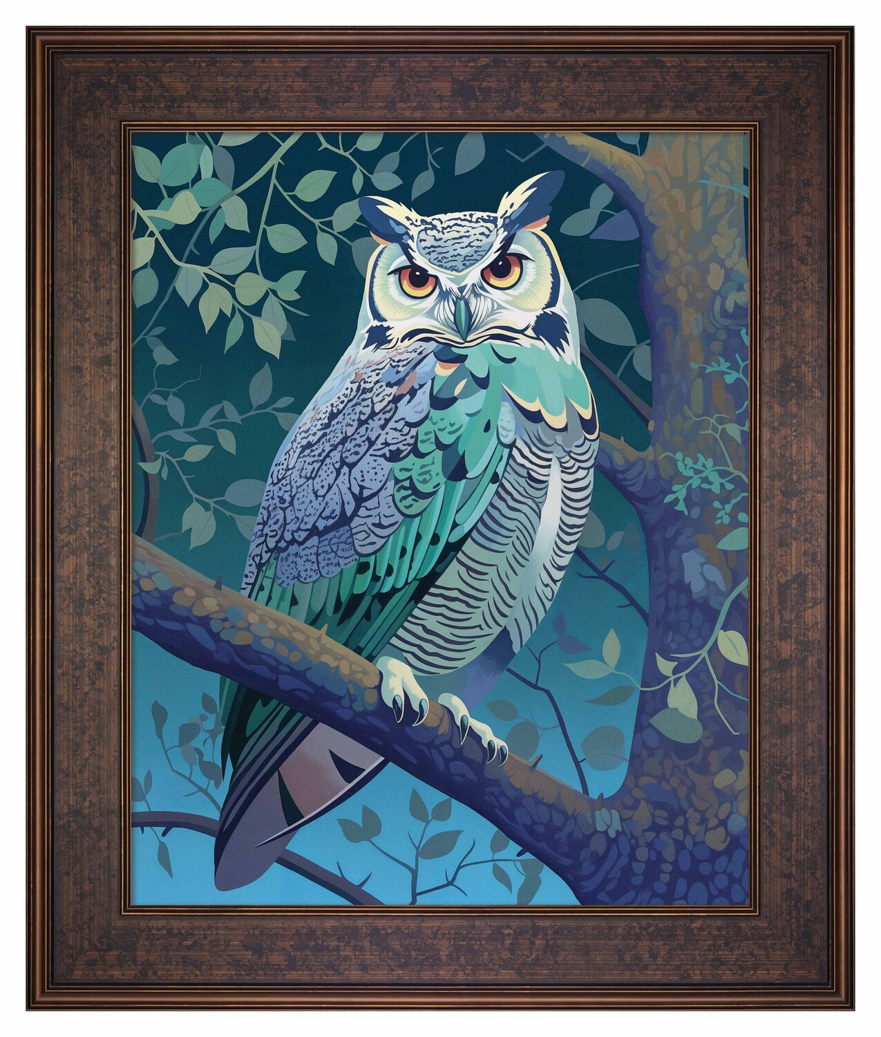 Enchanted Vigil - Owl in Twilight Canopy - Limited Edition Canvas