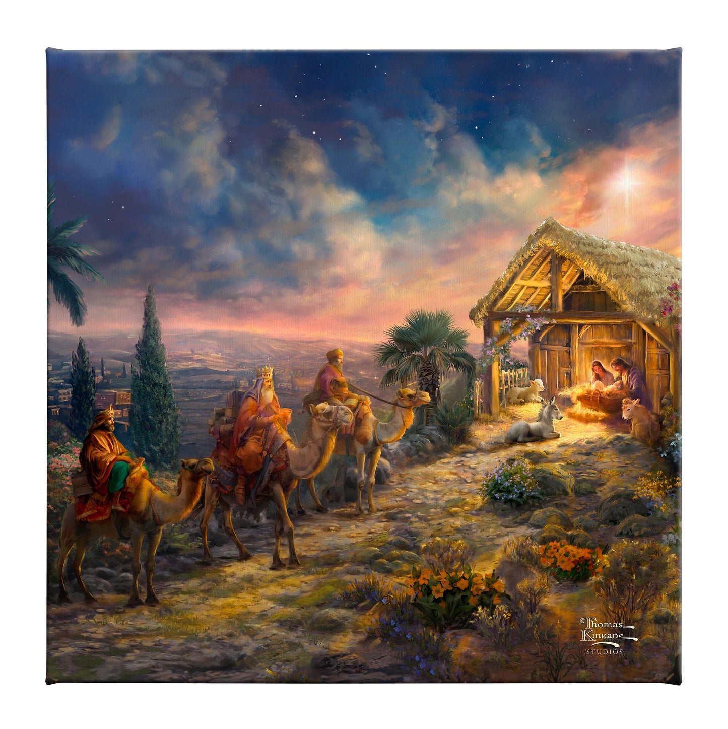 Away in the Manger - 14" x 14" Gallery Wrapped Canvas