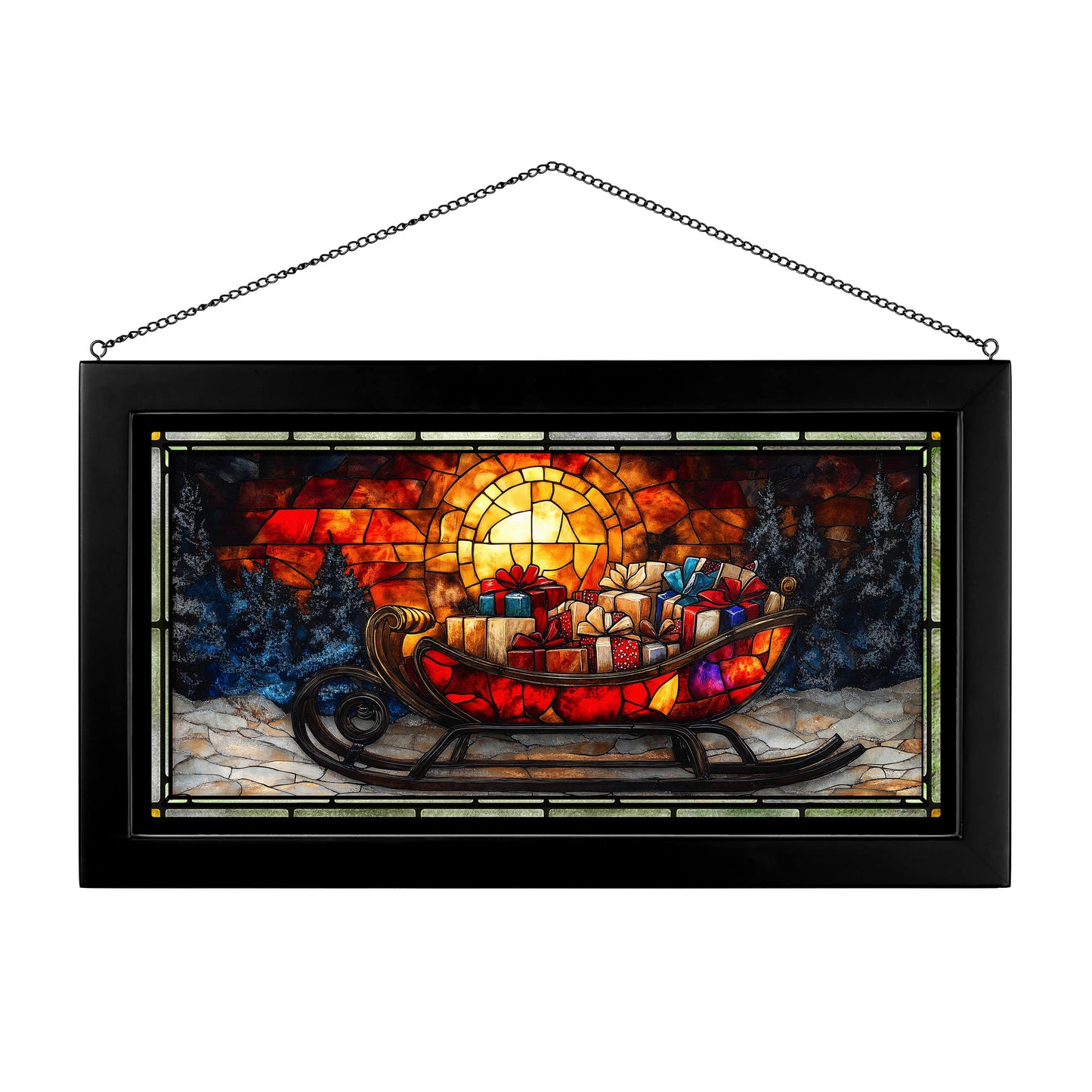 Gifts Aglow - 13" x 23" Stained Glass Art