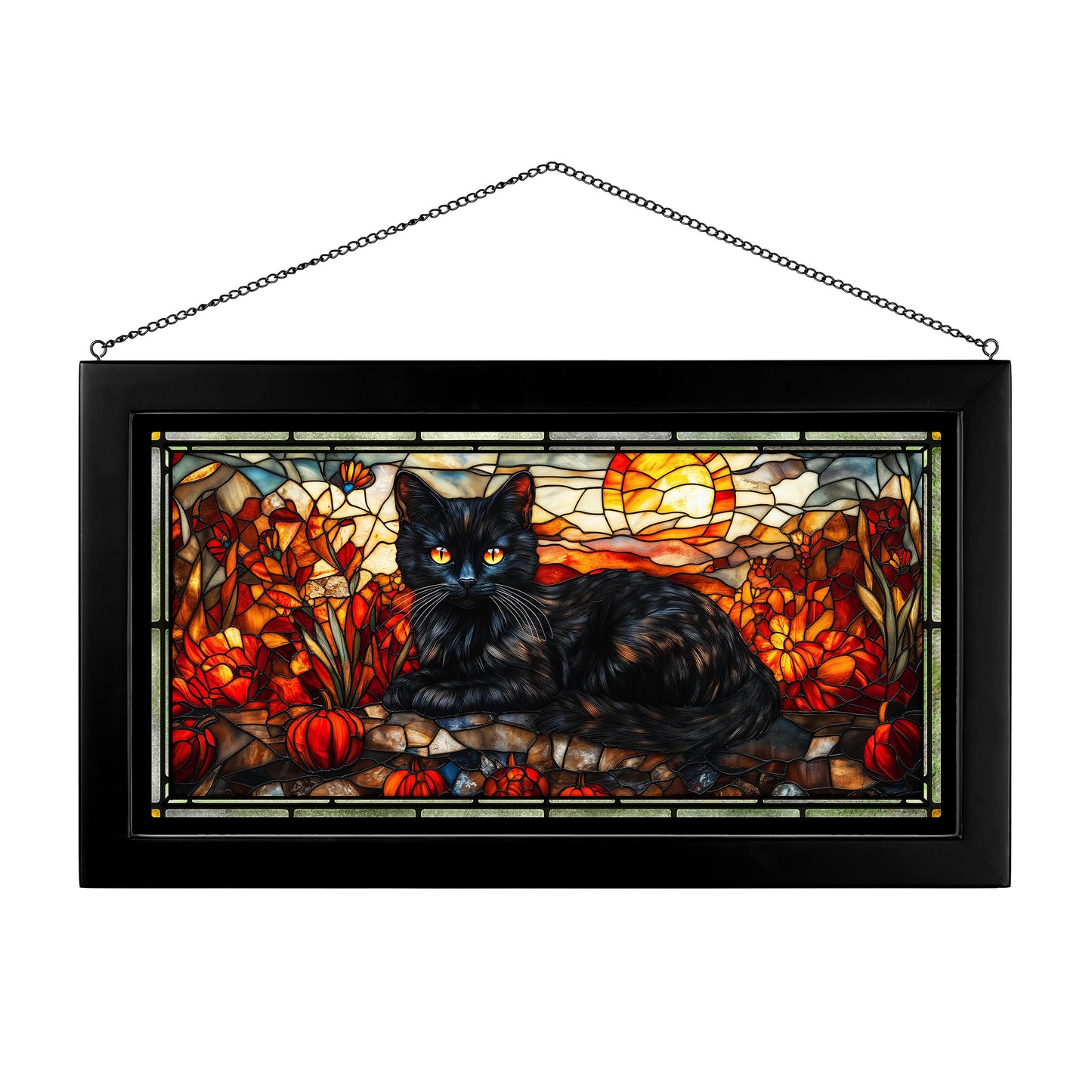 Halloween's Harbinger - 13" x 23" Stained Glass Art