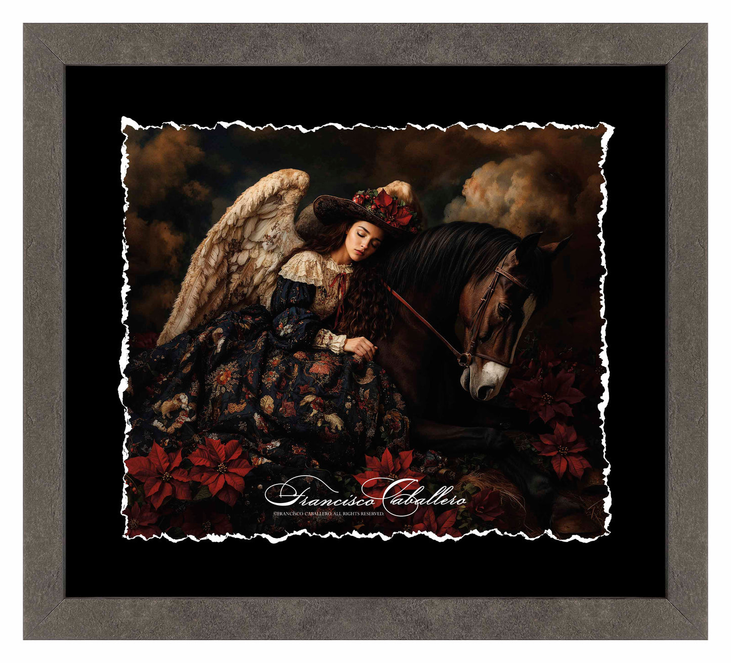 Lady of the Winter Garden - Deckled Edge Paper Print