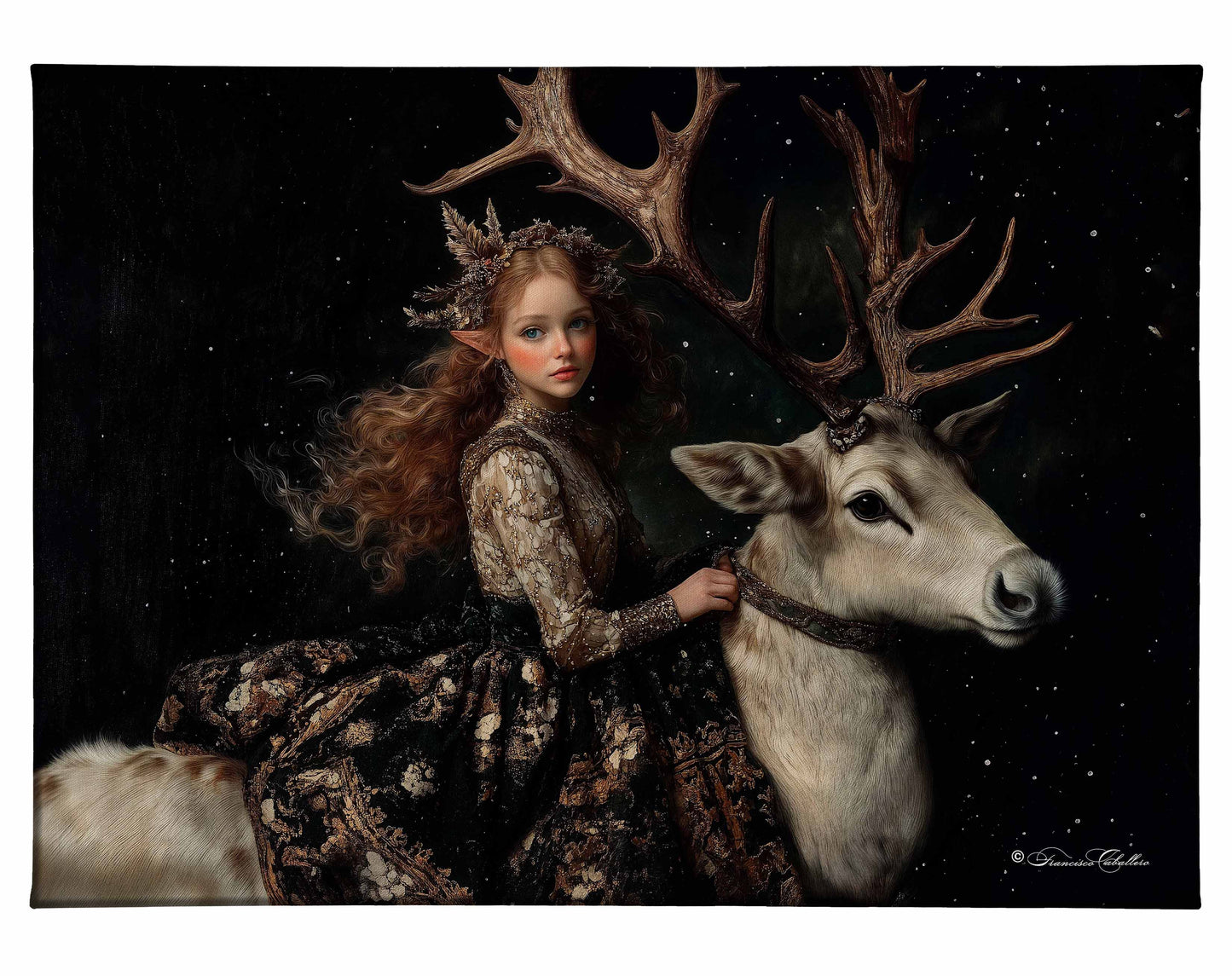 Elven Magic Under Stars - 13" x 18" Gallery Wrapped Canvas