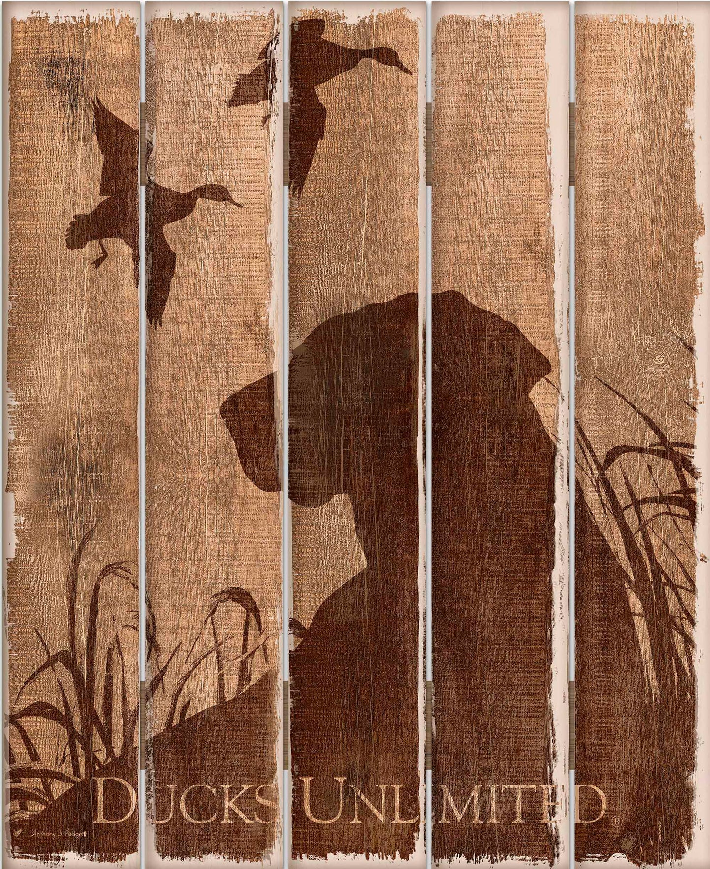 Dogs and Ducks - 18" x 22" Pallet Wall Art