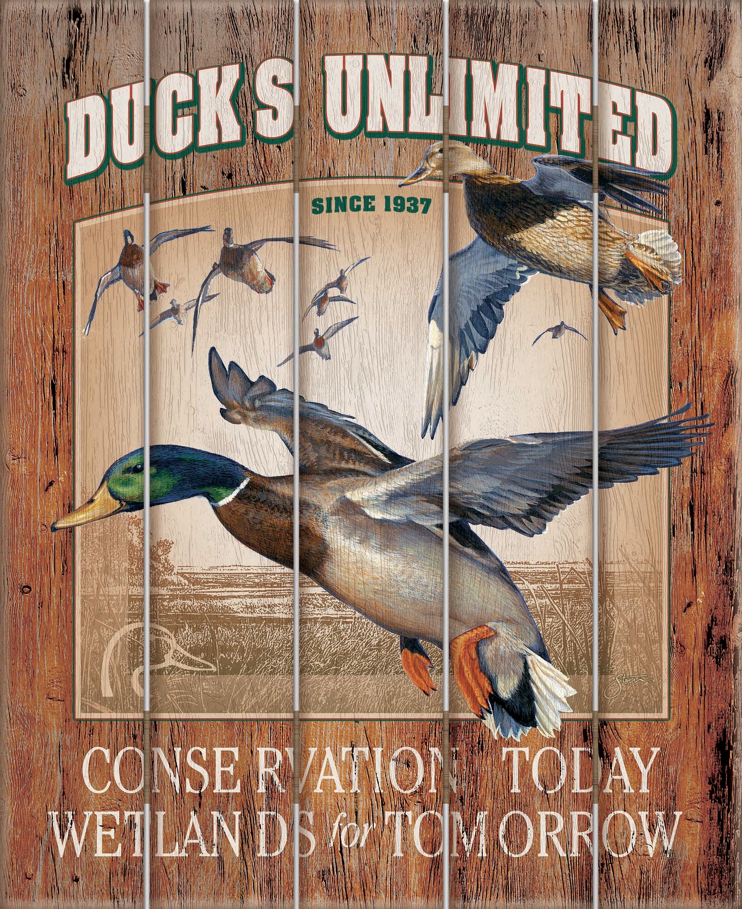 Mallard Conservation - 18" x 22" Pallet Wall Art