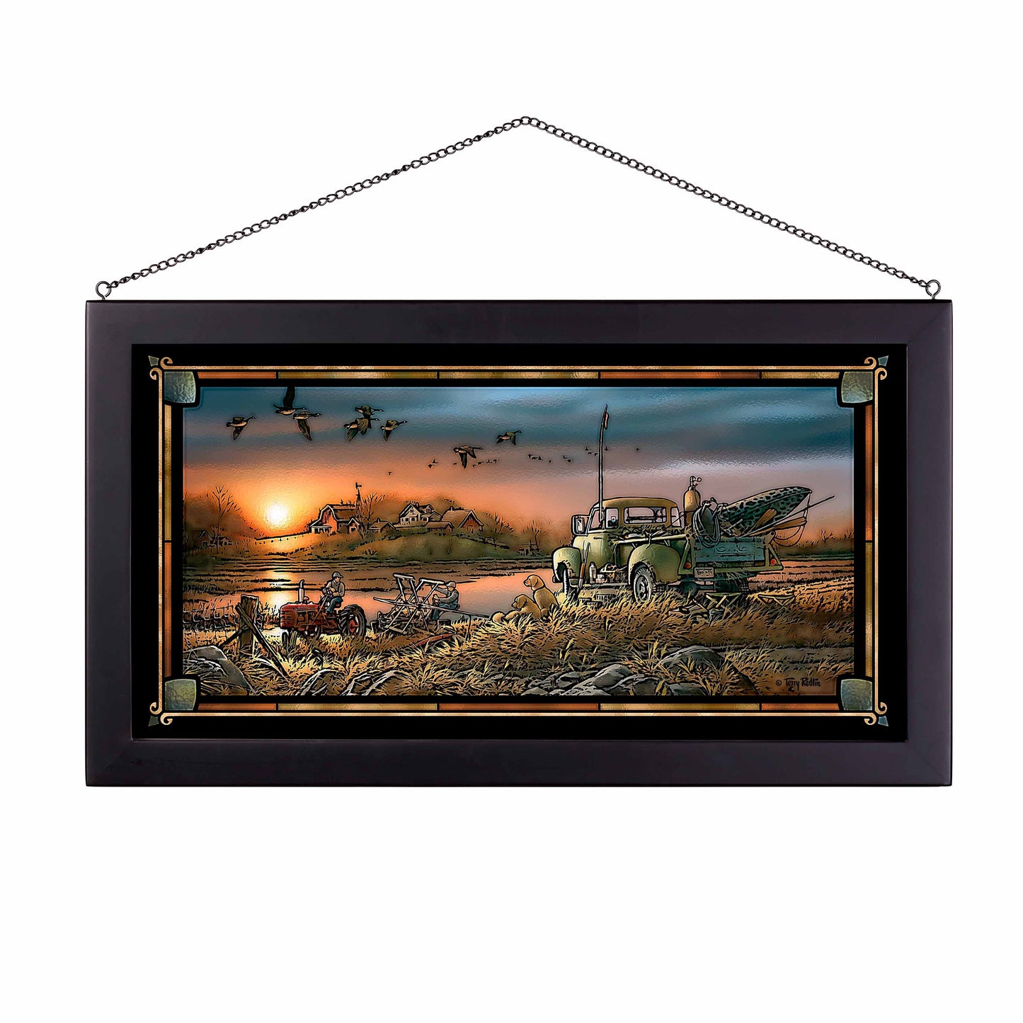 Patiently Waiting - 13" x 23" Stained Glass Art