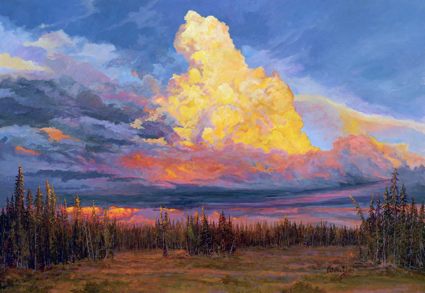 Kaleidoscope Sky - 20" x 29" Original Study Acrylic on board 1/1