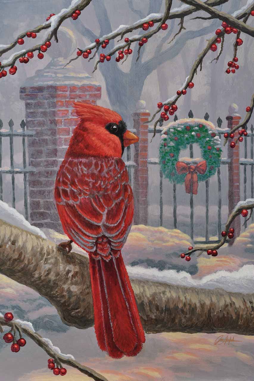 Winter Red - 12" x 18" Wood Sign