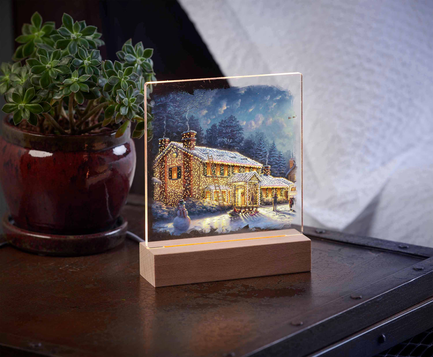 Acrylic night light with holiday theme