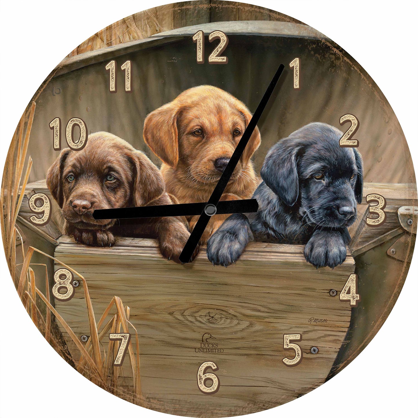 All Hands on Deck 21" Round Clock - Official Ducks Unlimited Art