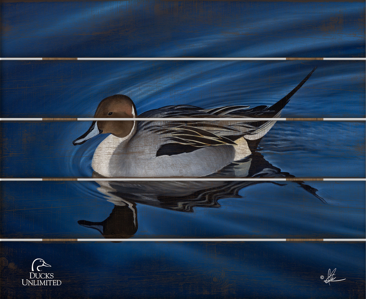 Calm Blue Water 18" x 22" Wood Sign - Official Ducks Unlimited Art