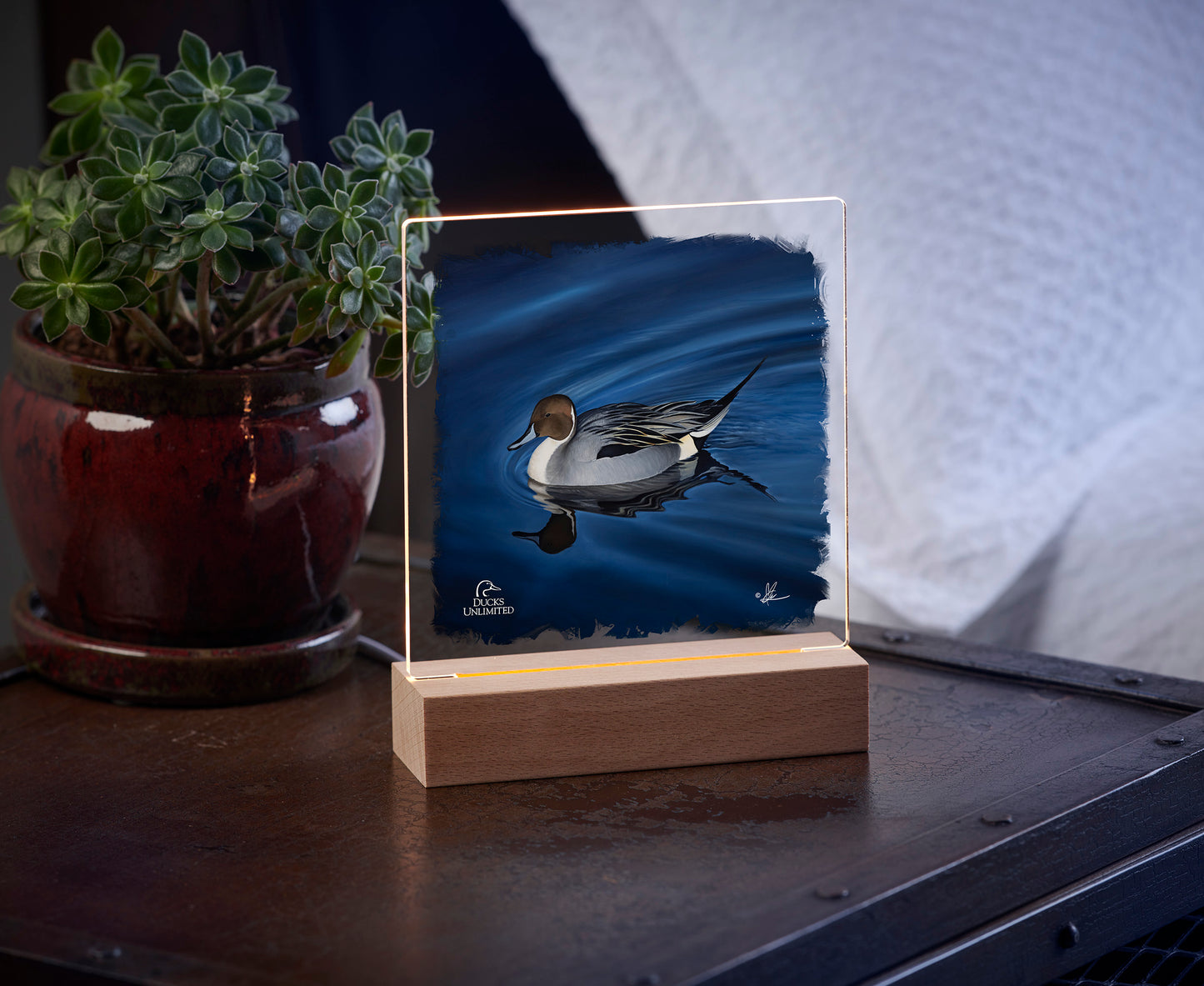 Calm Blue Water 6.37" x 6" Acrylic Nightlight - Official Ducks Unlimited Art
