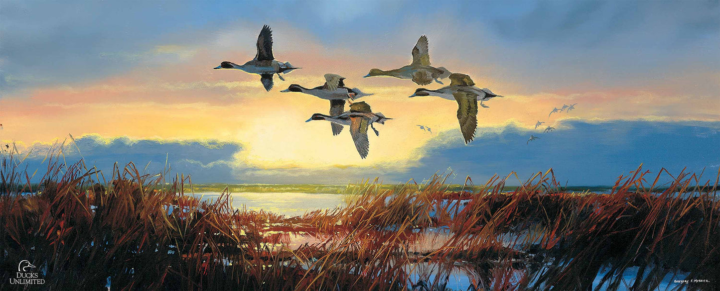 Dawn Patrol 12" x 30" Wood Sign - Official Ducks Unlimited Art