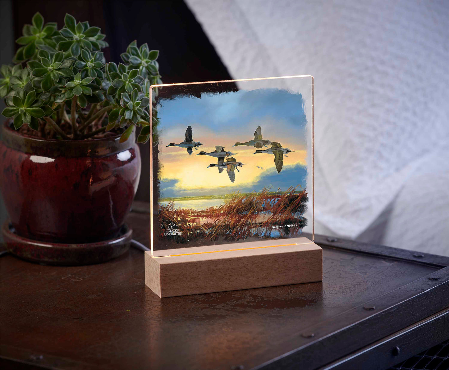 Dawn Patrol 6.37" x 6" Acrylic Night Light - Official Ducks Unlimited Art