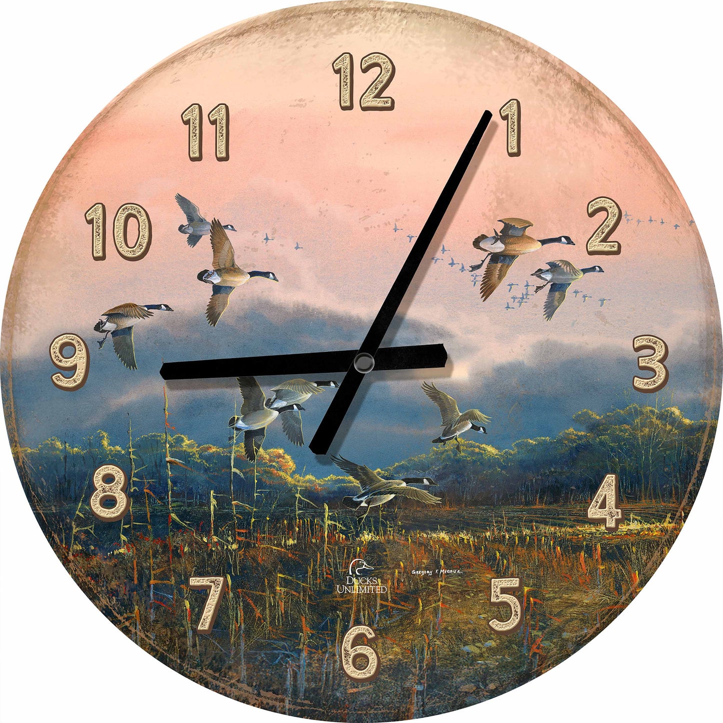 Days End 21" Round Clock - Official Ducks Unlimited Art