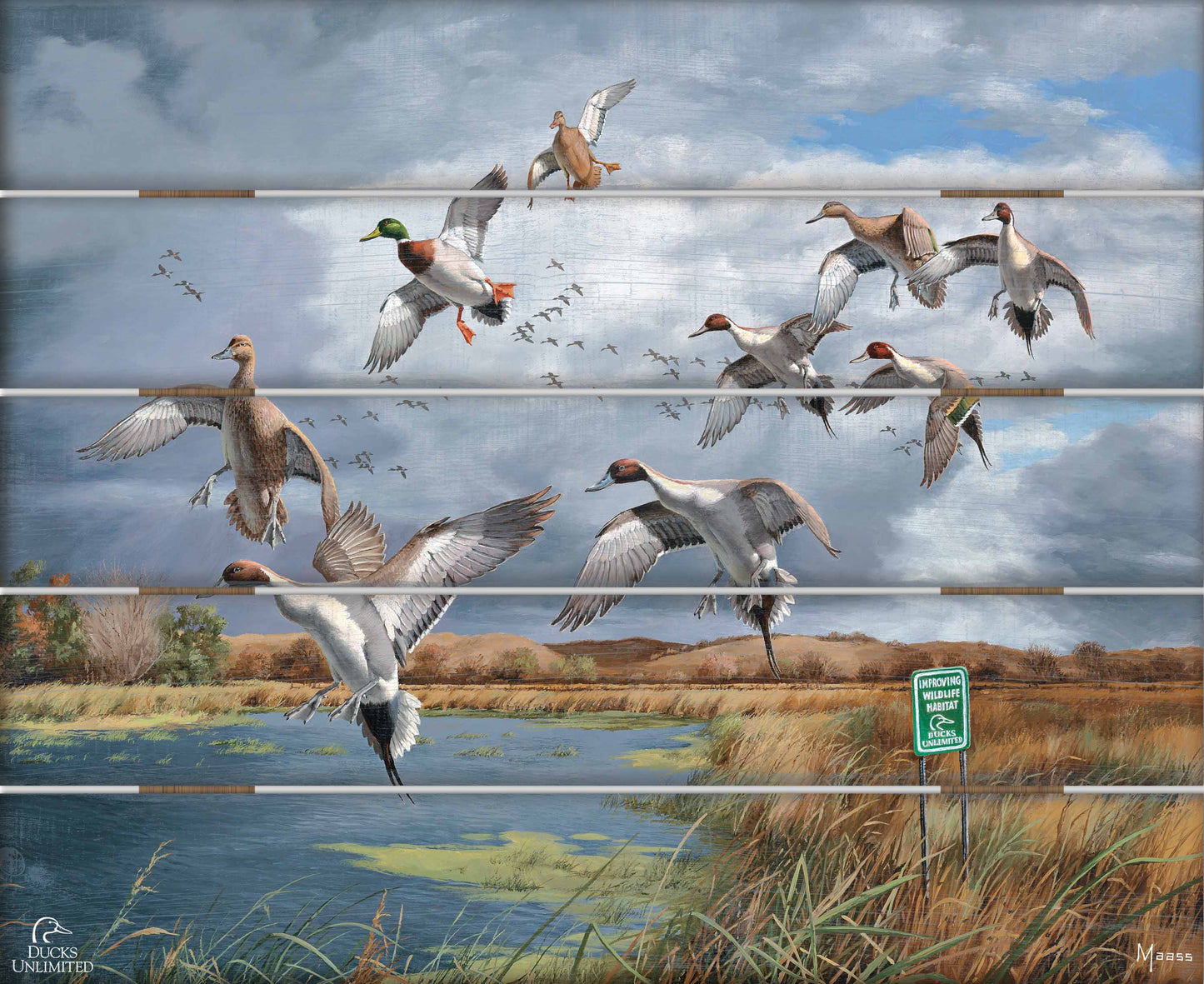 Fruits of Your Labor Pintails and Mallards 18" x 22" Pallet Wall Art - Official Ducks Unlimited Art