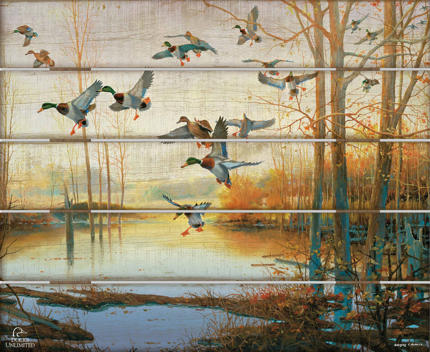 Graceful Descent 18" x 22" Pallet Wall Art - Official Ducks Unlimited Art