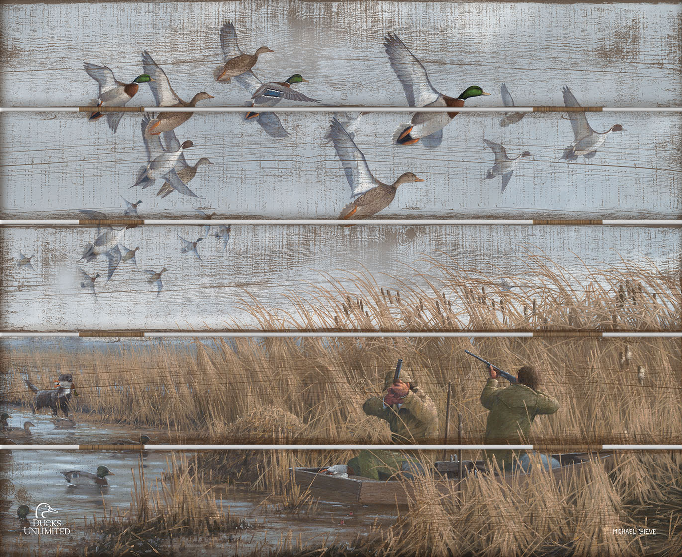 Mallards & Pintails 18" x 22" Pallet Wall Art - Official Ducks Unlimited Art