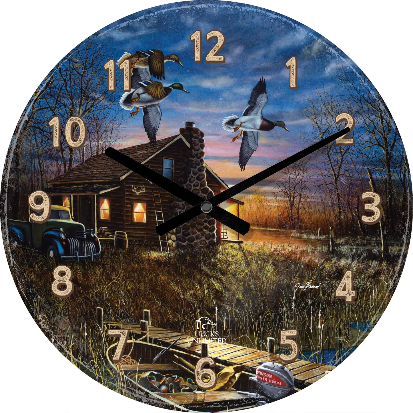 My Favorite Place 21" Round Clock - Official Ducks Unlimited Art