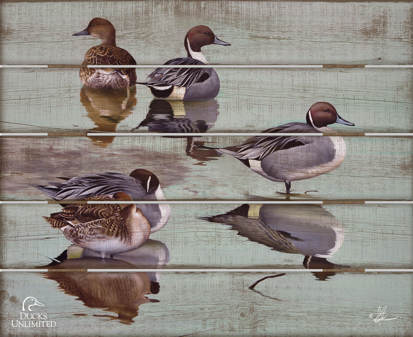 Overcast 18" x 22" Pallet Wall Art - Official Ducks Unlimited Art