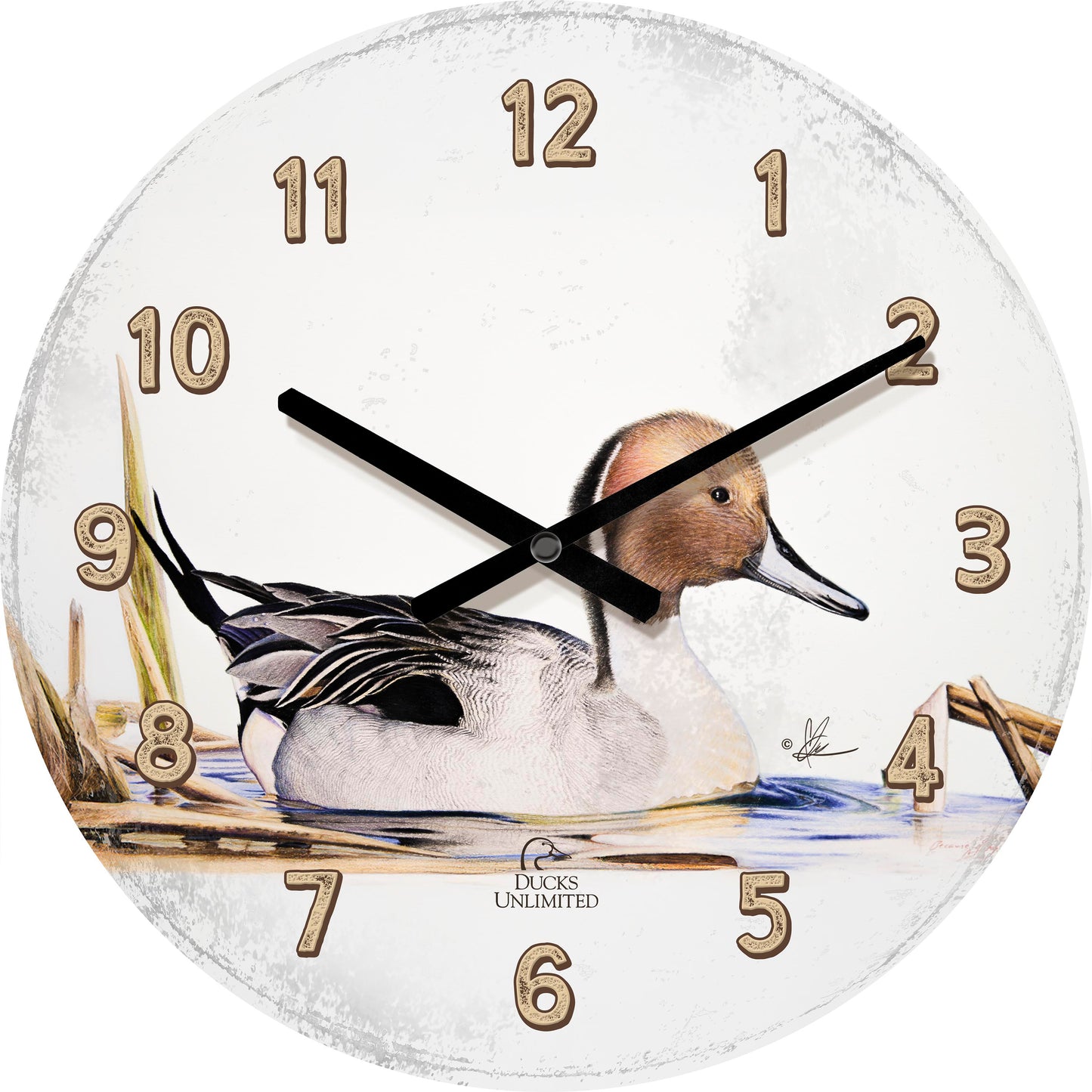 Pintail 21" Round Clock - Official Ducks Unlimited Art