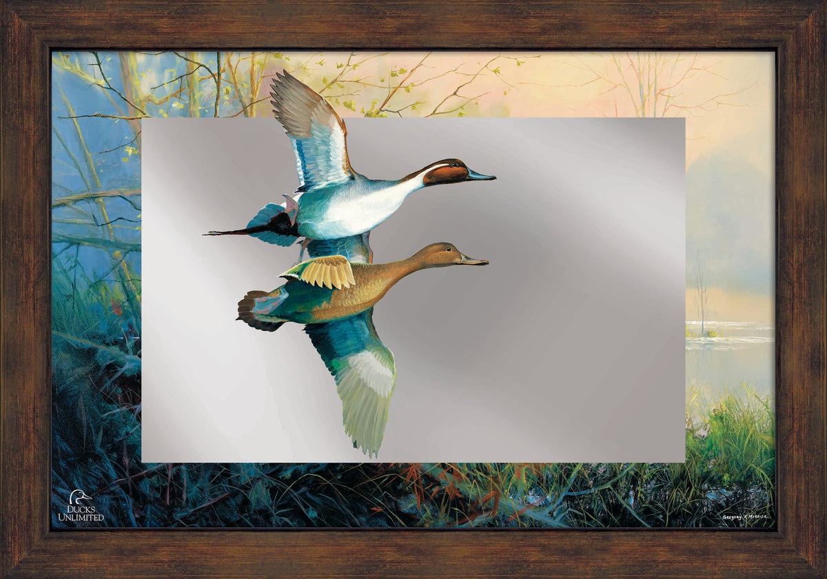 Pintails 16" x 24" Mirror Framed Barnwood - Official Ducks Unlimited Art
