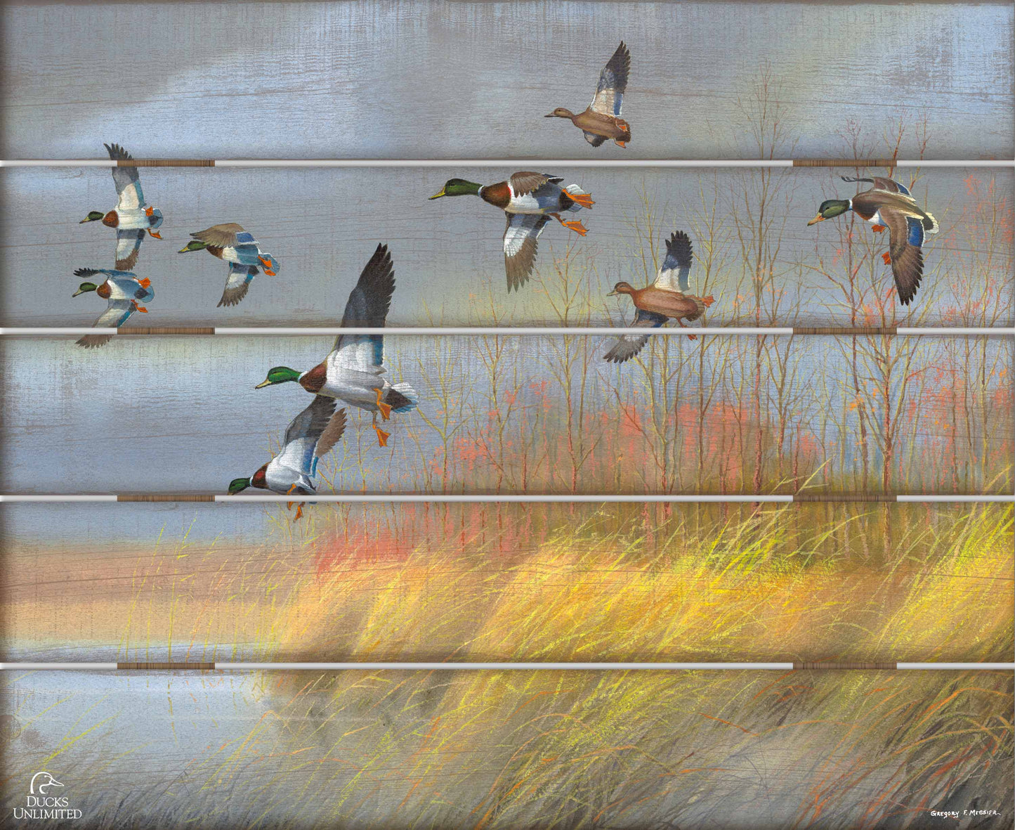 Returning Home Mallards 18" x 22" Pallet Wall Art - Official Ducks Unlimited Art