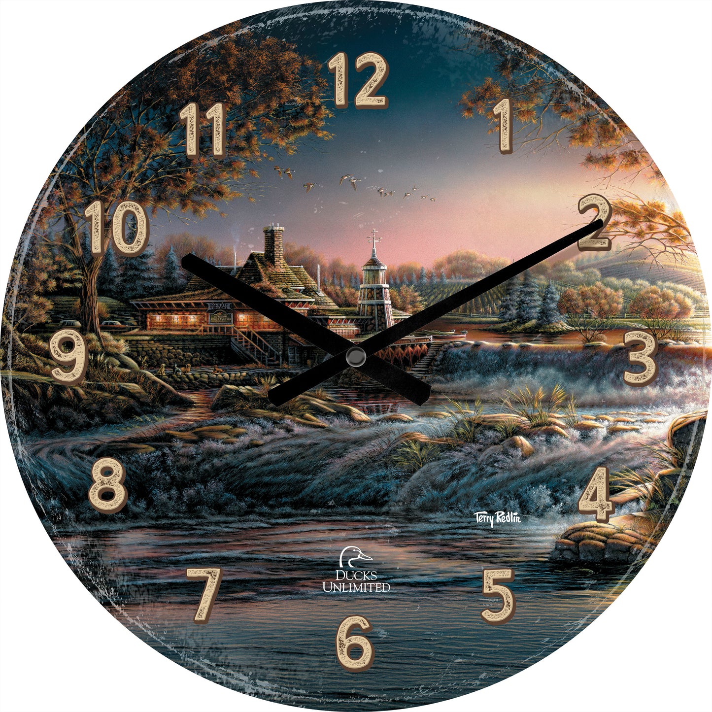 Guardian of Conservation 21" Round Clock - Official Ducks Unlimited Art